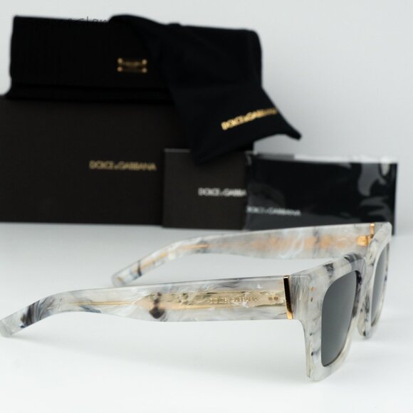 BRAND NEW D&G DG4413 342887 Grey Marble Grey Square Unisex Sunglasses - Picture 5 of 10